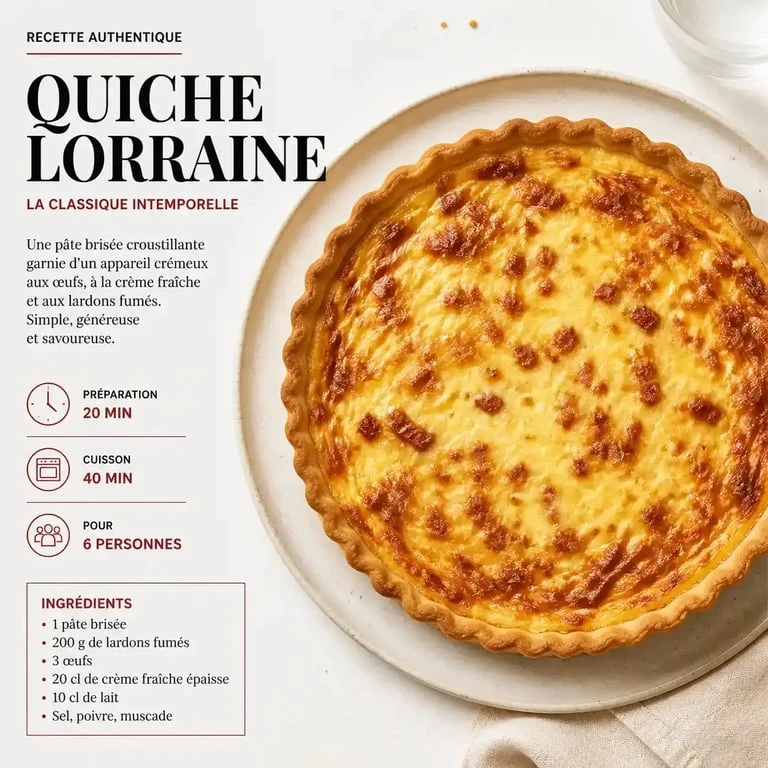 Quiche lorraine authentique faite maison pour accompagner votre visite des meilleurs restaurants de Nancy