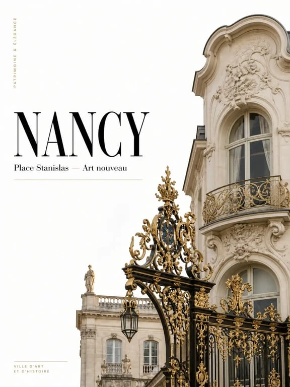 Nancy culture : vue éditoriale de la Place Stanislas et d’une façade Art nouveau à Nancy