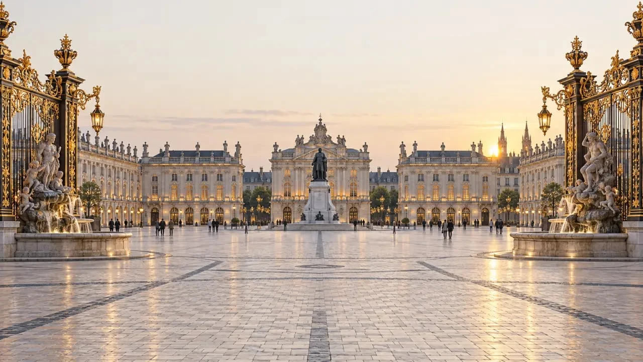 Visiter Nancy : la Place Stanislas au crépuscule
