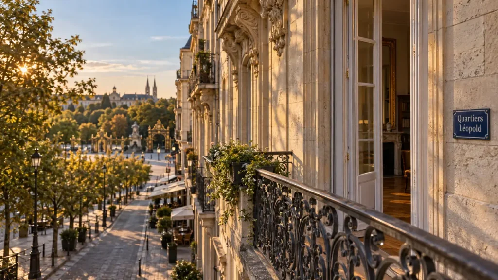 Quartiers chics Nancy : immeuble ancien et rue calme à Saurupt