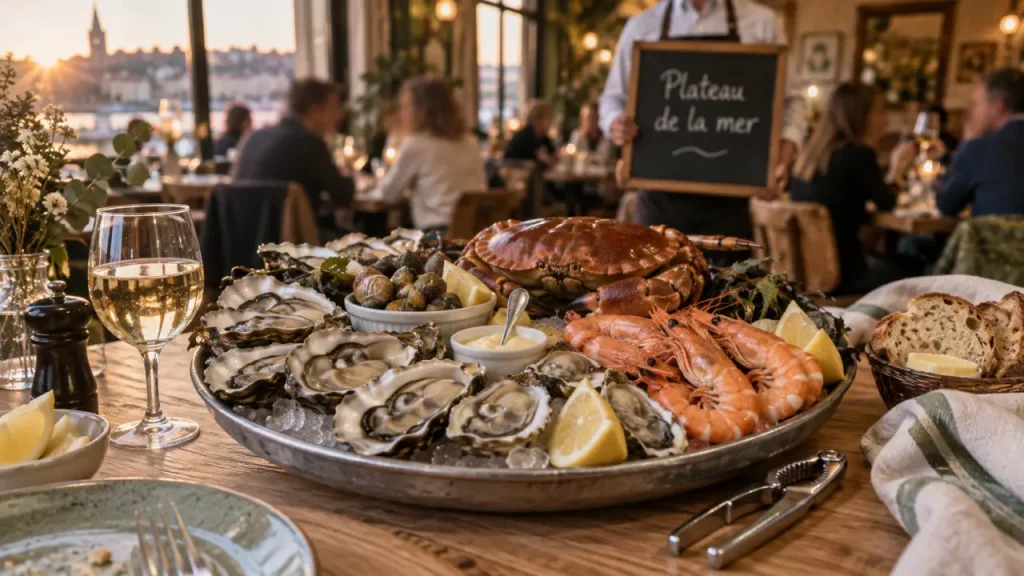 Restaurant poisson Nancy : plateau fruits de mer, huîtres et crevettes