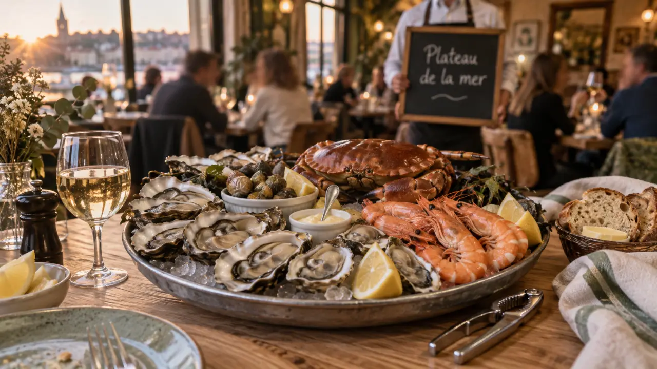 Restaurant poisson Nancy : plateau fruits de mer, huîtres et crevettes