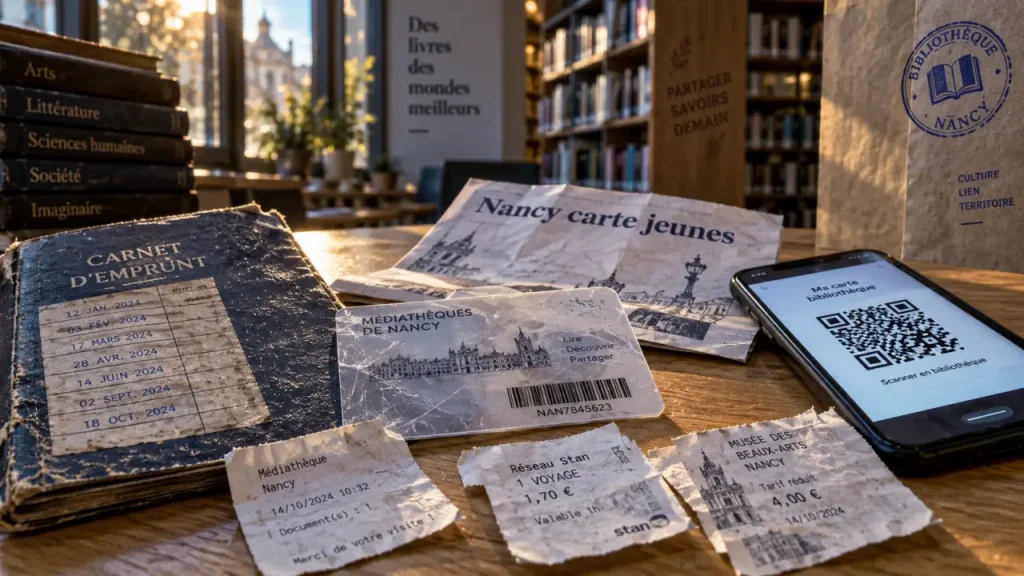 Carte jeunes Nancy culture : bibliothèque, Jeun’Est et Pass Culture avec QR code